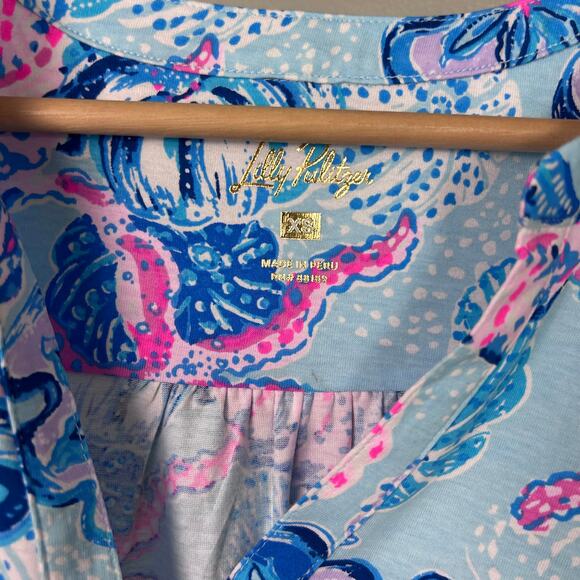 NWT Lilly Pulitzer Dev Dress Bahamas Beachcomber Blue Preppy Mini XS New Pima - Picture 8 of 10